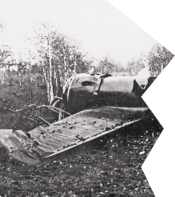 Самолёт «И-16» после аварии 3 октября 1937 г.